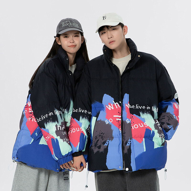 Super Thick Couple's Unisex Parkas Fashionable Loose Fitting Handsome Men's Jackets Windproof Waterproof Warm Comfortable Coats
