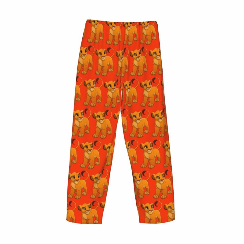 Custom Simba The King Lion Pyjama Broek Heren Lounge Slaap Stretch Nachtkleding Broek Met Zakken