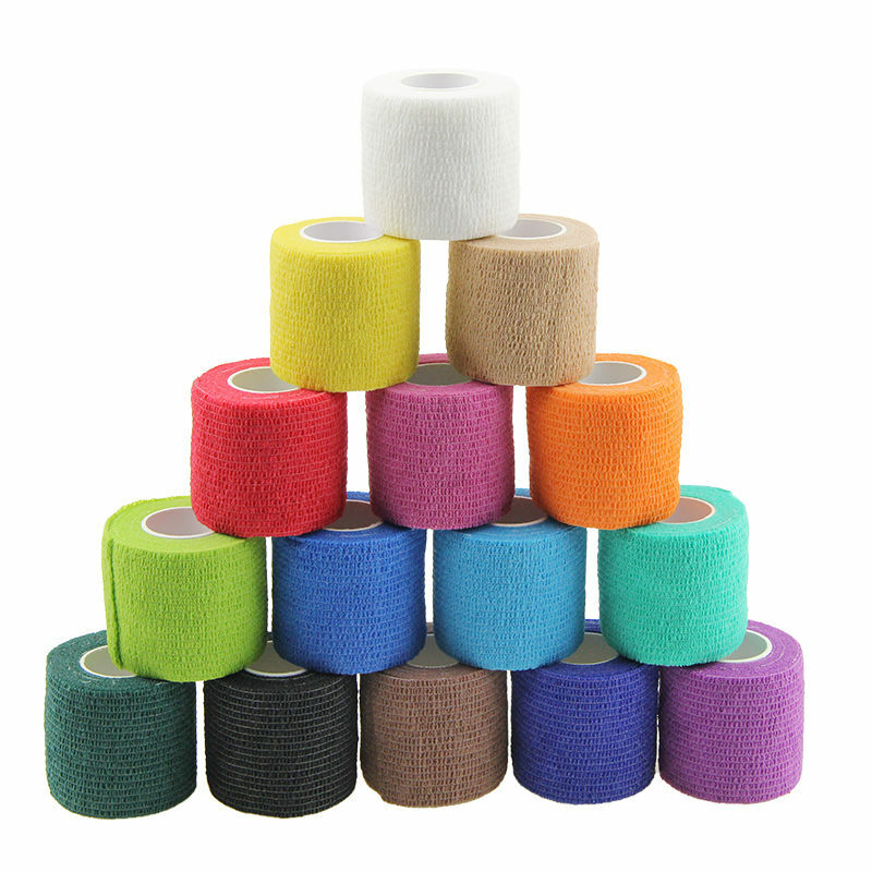Esporte colorido auto-adesivo fita elástica bandagem envoltório, elastoplast para apoio do joelho, almofadas de dedo, tornozelo, palma, ombro, 4.5m