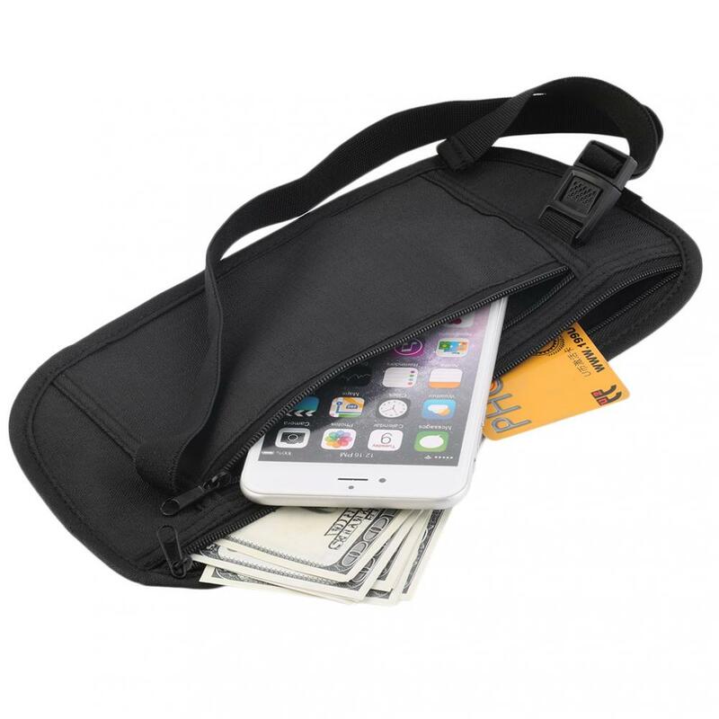 1 ~ 10 buah tas sabuk kantong perjalanan, tas sabuk pinggang peringkat atas, tas modis, hemat uang, desain ergonomis, paspor, 1 ~ 10 buah
