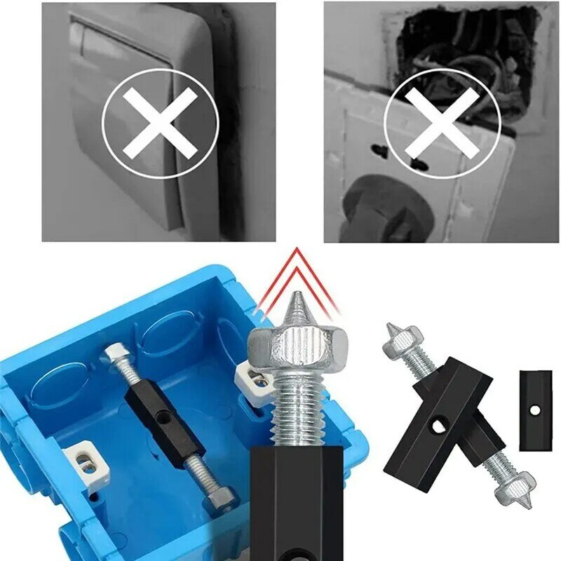 10 Pieces Cassette Repairer Electrical Box Repairer Cassette Screws Support Rod for Wall Mounted Switch Box