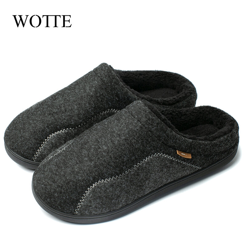 Winter Men Slippers Home Foft Slippers Indoor Warm Shoes for Men Thick Bottom Plush Keep Warm House slippers Man Cotton Shoes