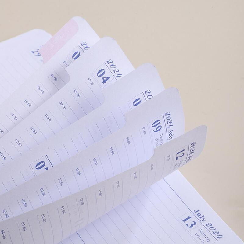 Planificador mensual con cubierta de cuero, cuaderno con calendario A5 de 12 meses, 2024 hojas, encuadernación de alambre, pestañas mensuales, Agenda, diario, 155