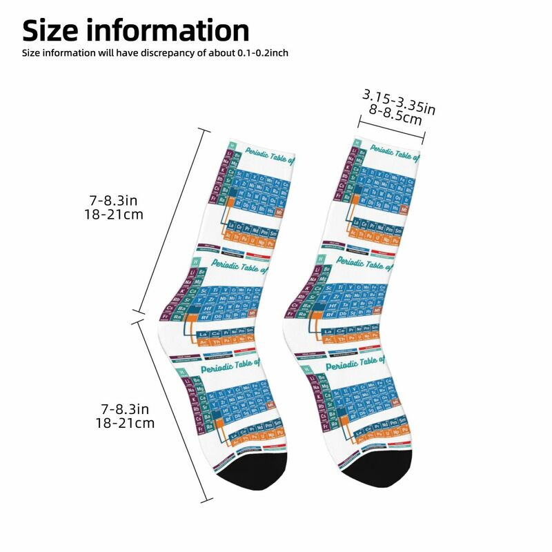 Tabla periódica de los elementos 1 calcetines Harajuku, medias largas de alta calidad para todas las estaciones, accesorios para regalos para hombres y mujeres