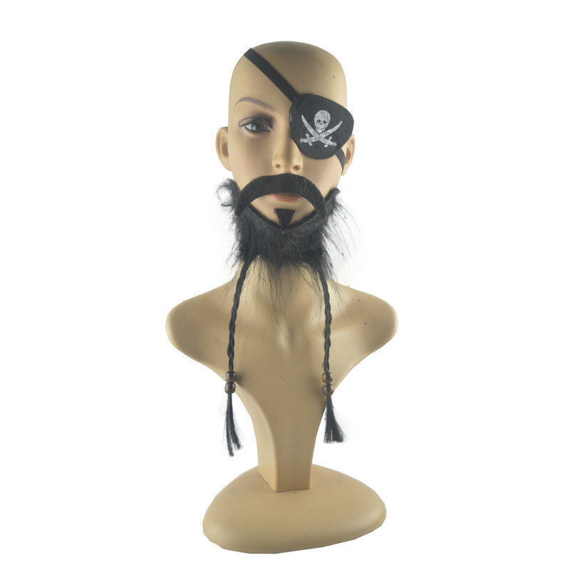 Black Pirate Beard Wig Mardi Gras Party Beard Pirate Character Beard Styling Pirate Accessories Party Halloween Props