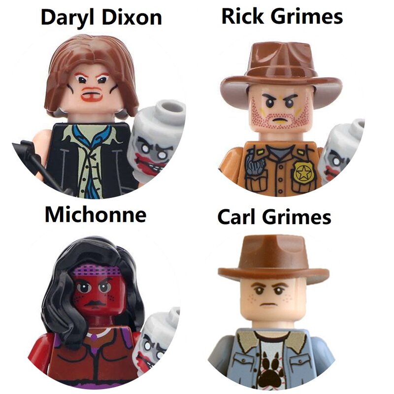 Walking Dead Zombie Daryl Dixon zestaw klocków Mini zabawki figurki akcji