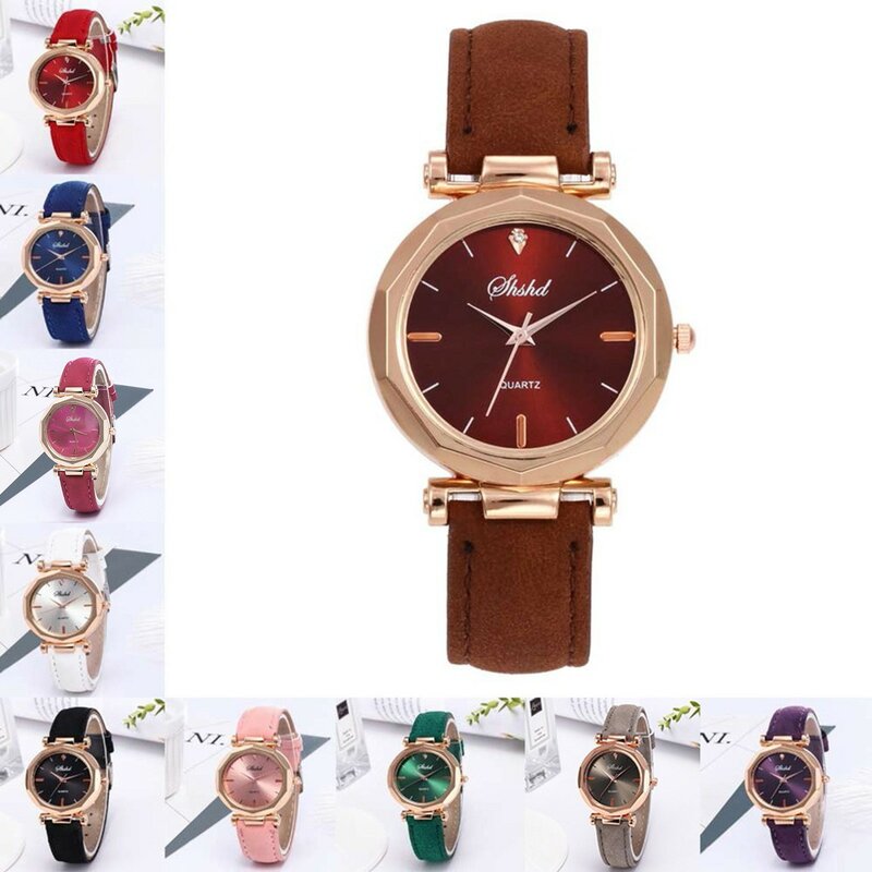 Fashion Women Watch Classic Leather Strap Round Dial Simple Quartz Wristwatch Daily Causal Date Clothing Matching Watch