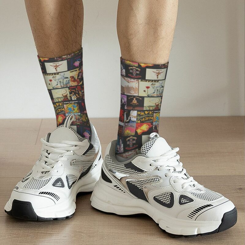 Album Art Socks Harajuku calze Super morbide calze lunghe per tutte le stagioni accessori per il regalo di compleanno della donna dell'uomo