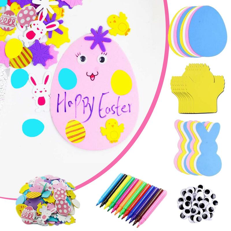 Ostern Schaum Aufkleber Set Party begünstigt Ostern Korb Stuffers Kaninchen Küken Ei ideale Geschenke für Jungen Mädchen Kunst handwerk Lieferungen