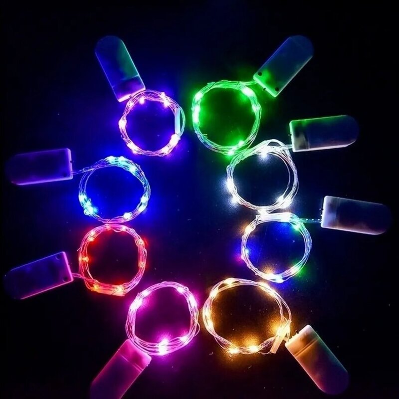 Impermeável LED Copper Wire String Lights, Fairy Lights, pilhas, DIY, festa de casamento, decoração de Natal, guirlanda, 5m