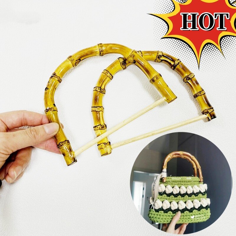 Bag Handles D-Shape Bamboo Imitation Handle For Lady Purse DIY Handcrafted Handbag Handle Bags Accessories Handle Replacement
