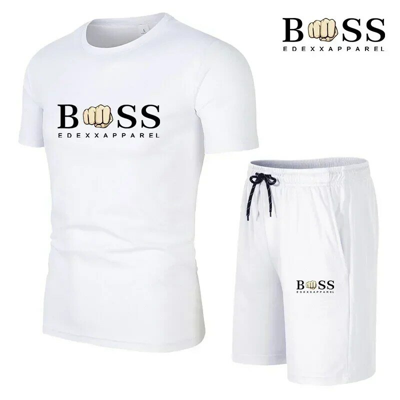 2024 New Men's Sets Summer Suit Two-piece Outfit T-shirts and Shorts Fashion Quick-dry Jogging Fitness Tracksuit Men Short Set