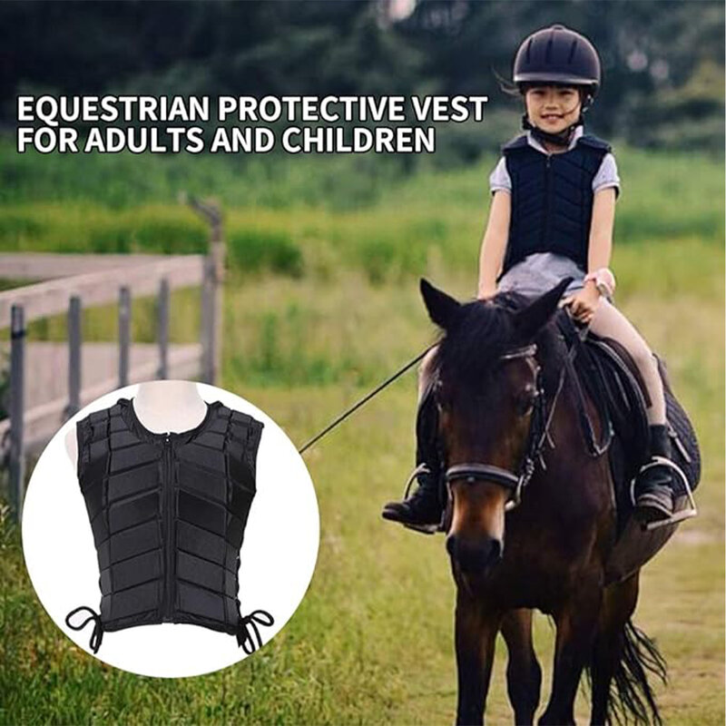 Black Comfortable Horse Riding Equestrian Vest For All-Out Protection Multiple Sizes Available
