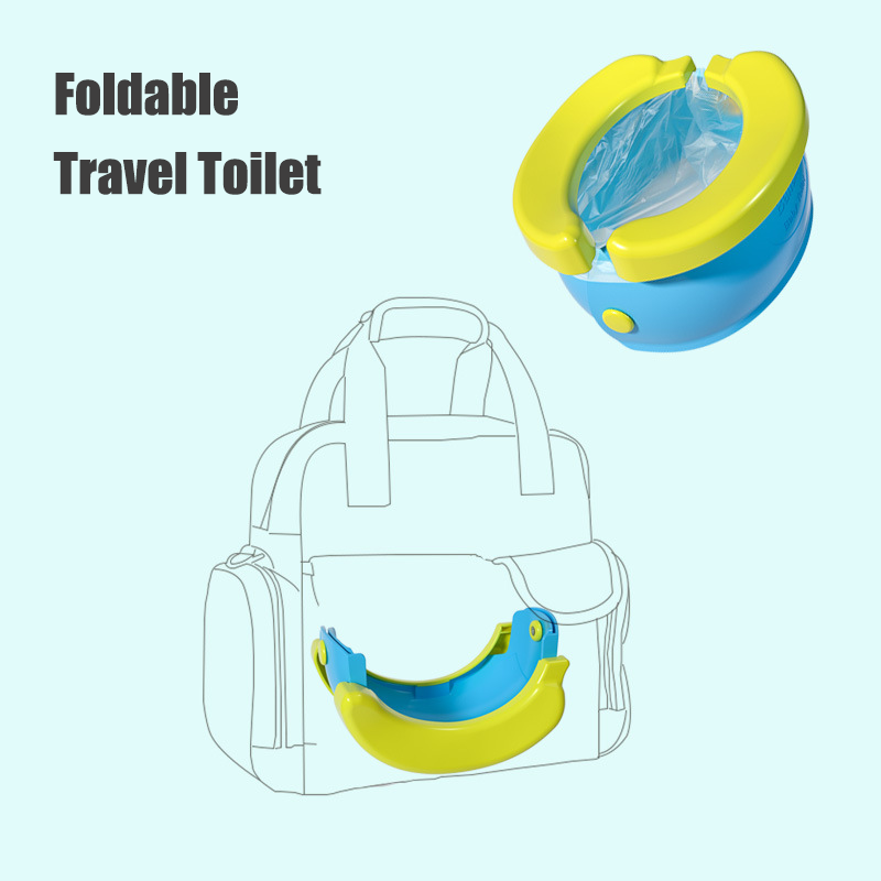 Toilet portabel perjalanan anak Pot bayi lipat anak-anak Toilet pelatihan kursi mudah untuk membersihkan Toilet anak Toilet pelatihan kursi