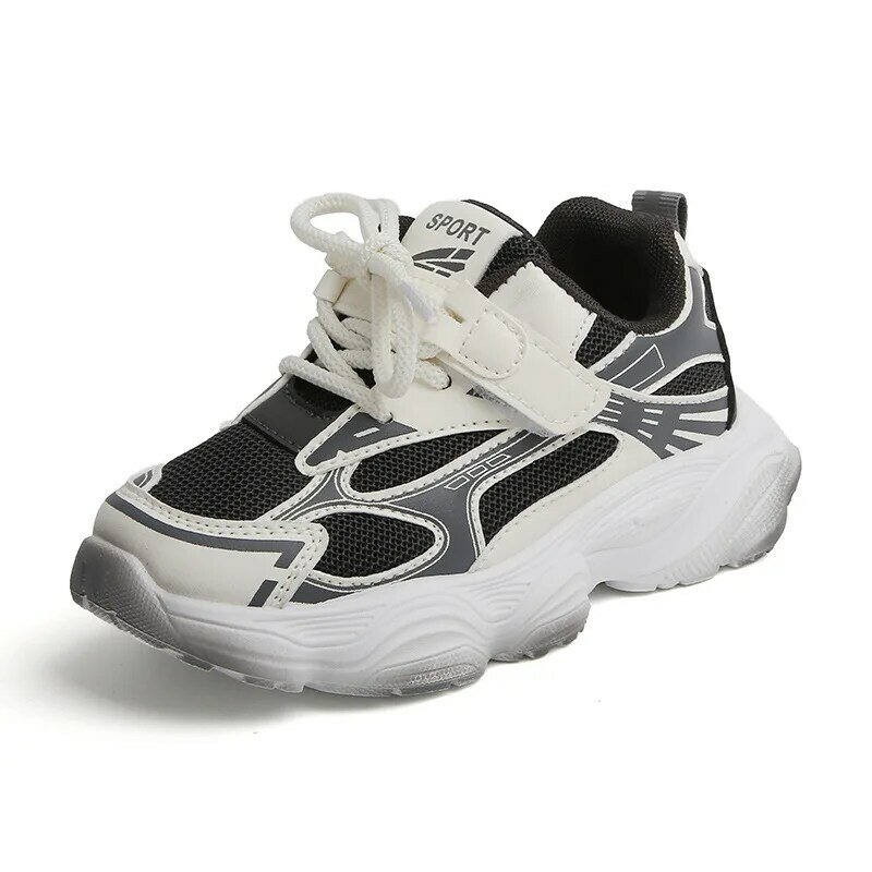 Dziecięce buty sportowe 2024 wiosenne jesienne dziewczęce trampki powierzchnia siatkowa oddychające chłopięce dziecięce białe buty duże dziecięce buty do biegania