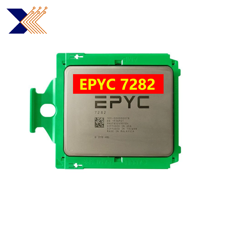 Epyc 7282 AMD 7282 16 core 32 Thread การเร่งความเร็วสูงสุดความถี่นาฬิกา3.2GHz DDR4 TDP120W