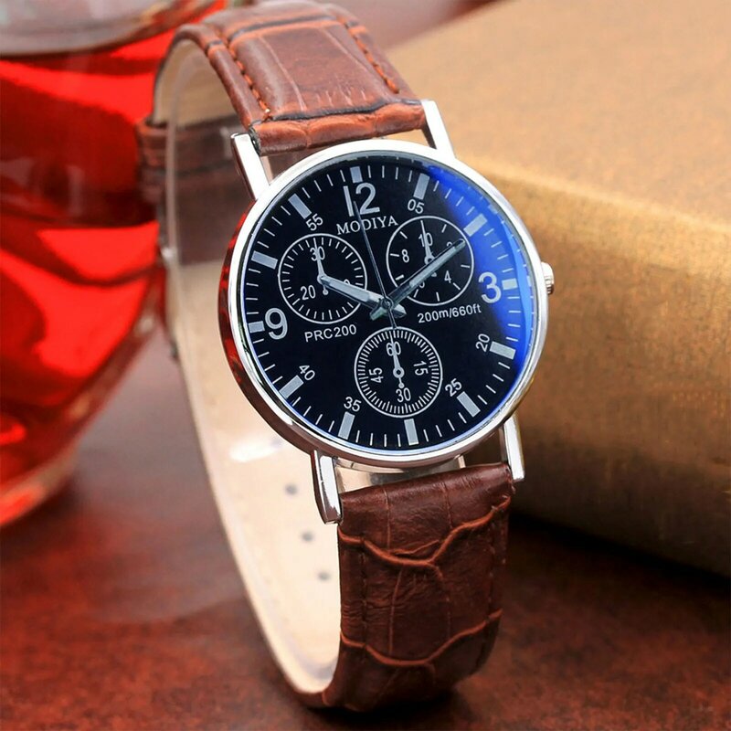 Mode Männer Uhren Luxus Mann Geschäft schwarz Leder Quarz Armbanduhr für Männer lässig Kalender uhr Relogio Masculino