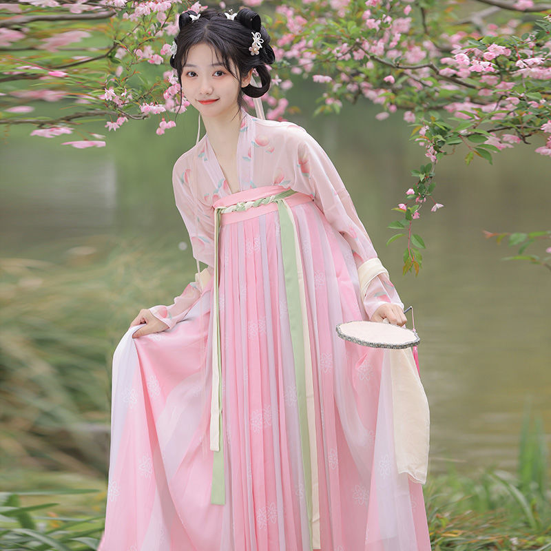 الصينية التقليدية خمر Hanfu مجموعة فستان المرأة المرحلة الأداء الرقص الشعبي Hanfu الملابس القديمة الأميرة تأثيري Hanfu