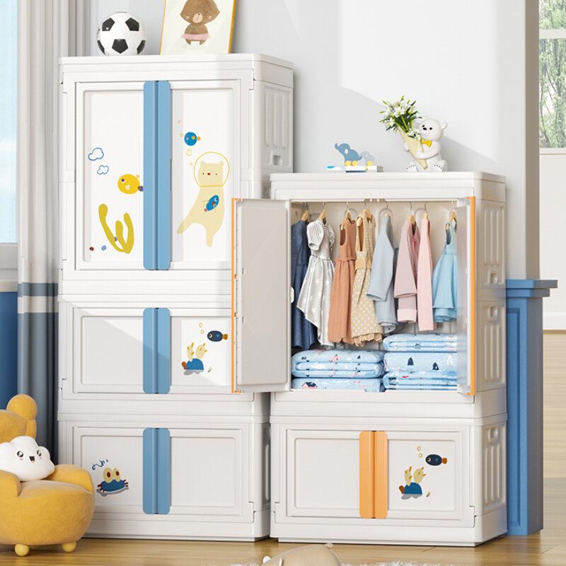 Вешалка-органайзер для детских шкафов, полки, пластиковые стеллажи для хранения, детские шкафы, шкафы для спальни, детская домашняя мебель MR50CW