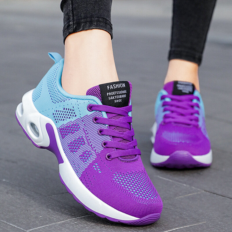 Autumn New Breathable Lightweight Sports Women's Shoes Large Running Shoes Air Cushioned Shoes Outdoor Leisure Sports Shoes