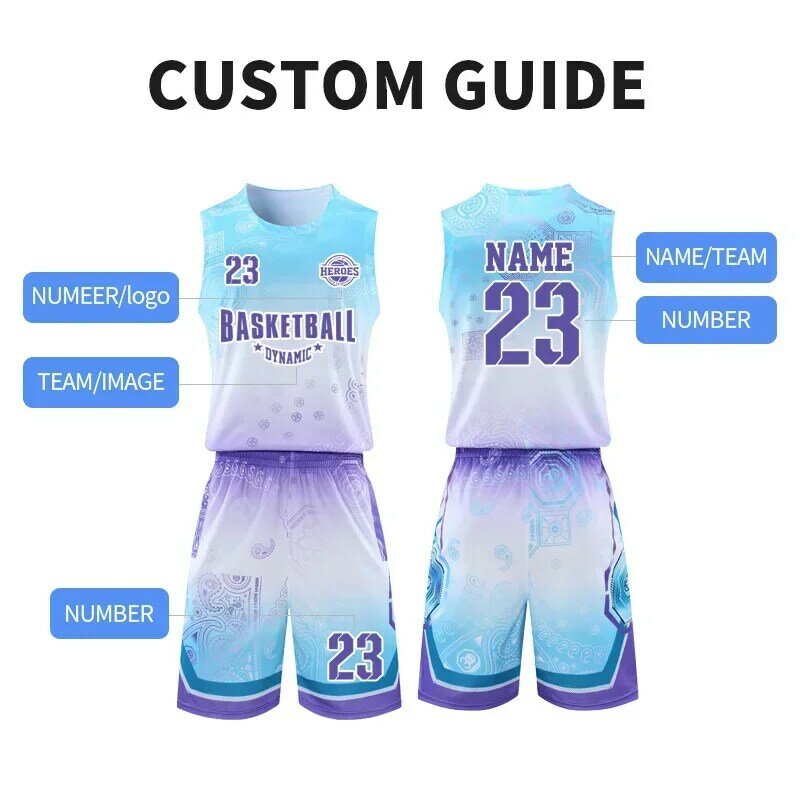 Men Basketball Jersey Custom College Basketball Uniform Breathable Sleeveless Shirt Short Team Basketball Suit For Adult B306