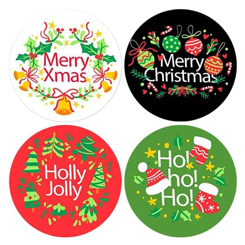pezzi/rotolo Etichette adesive Buon Natale Adesivi per sigillare regali per piccole feste