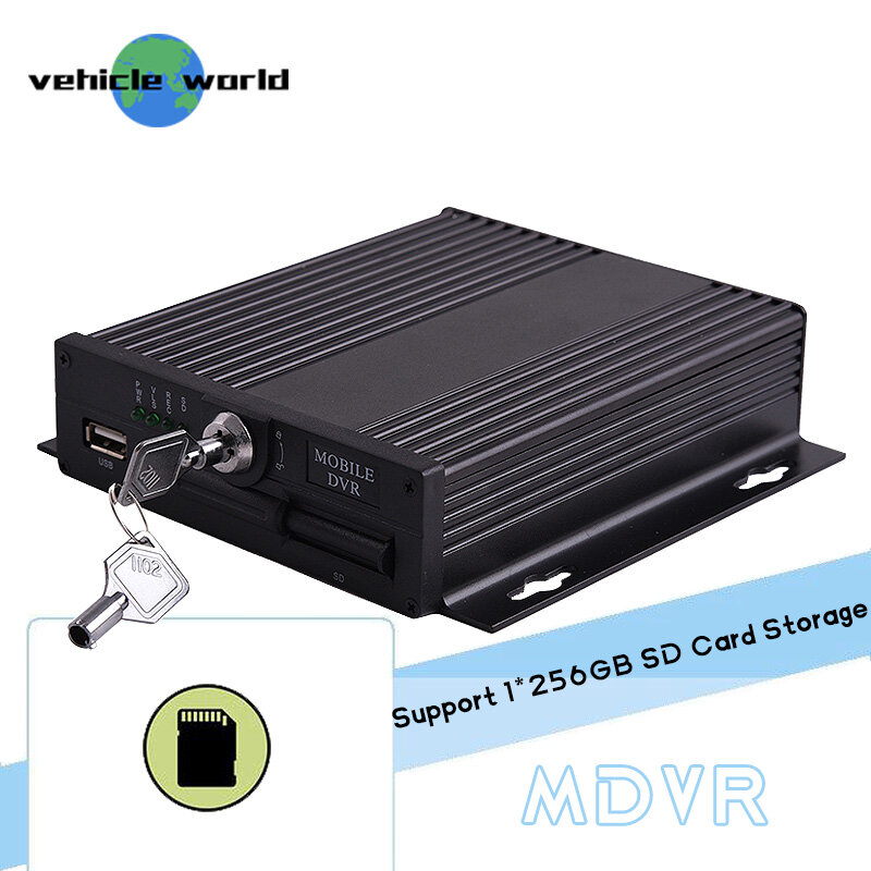 1080P AHD H.264 DVR seluler 4 saluran, dengan kartu SD tunggal GPS 2 Ch mobil MDVR untuk truk Bus
