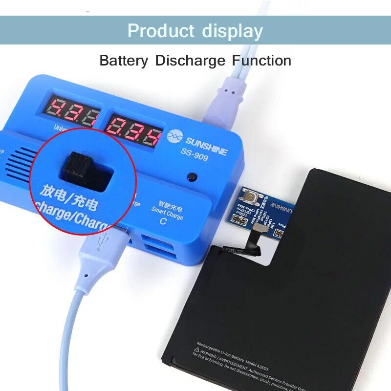 SUNSHINE SS-909 V9.0 Smart Battery Fast Charging Tool for IP 6G-15ProMax Pad HW/OP/VI/MI/SAM One-key Charge Activation Board