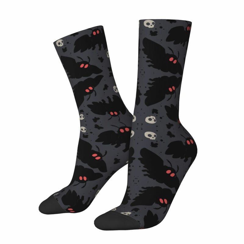Носки Mothman серые ночные супер мягкие чулки Харадзюку всесезонные длинные носки аксессуары для подарка унисекс
