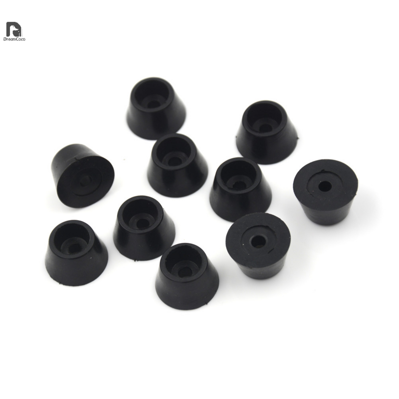 10Pcs Black Rubber Round Cabinet Instrument Case Feet Foot Circular Bumpers Pads