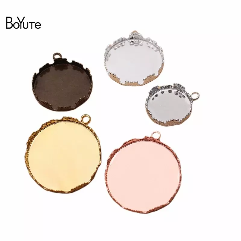BoYuTe (50 Pieces/Lot) Fit 12-15-20-25MM Cabochon Blank Pendant Base Tray Diy Jewelry Accessories