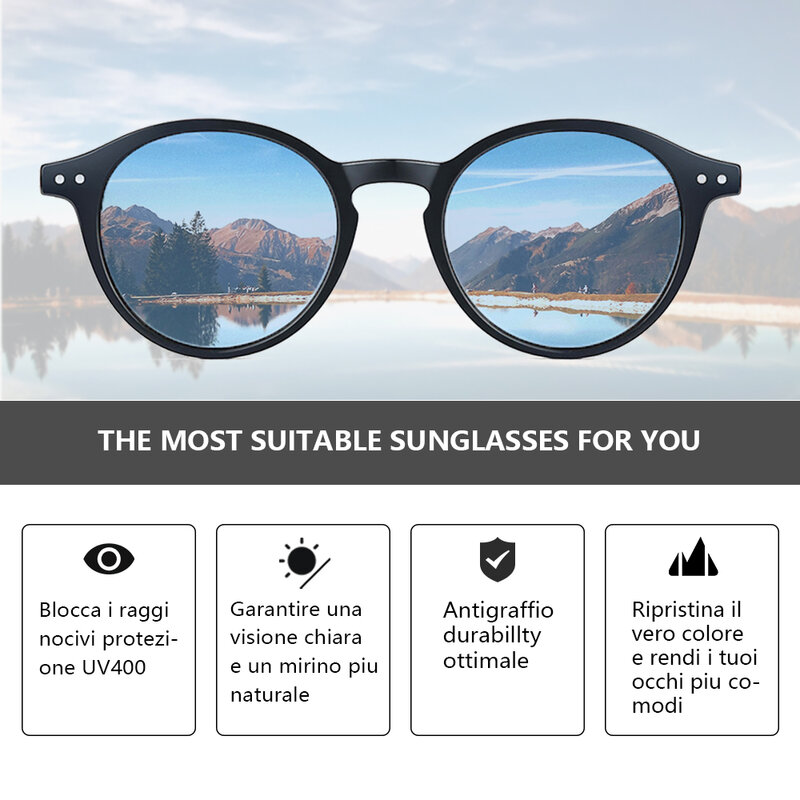 ZENOTTIC-Óculos de sol retrô polarizados para homens e mulheres, óculos vintage pequenos redondos, lente polaroid, óculos UV400, tons, 2023, 2022