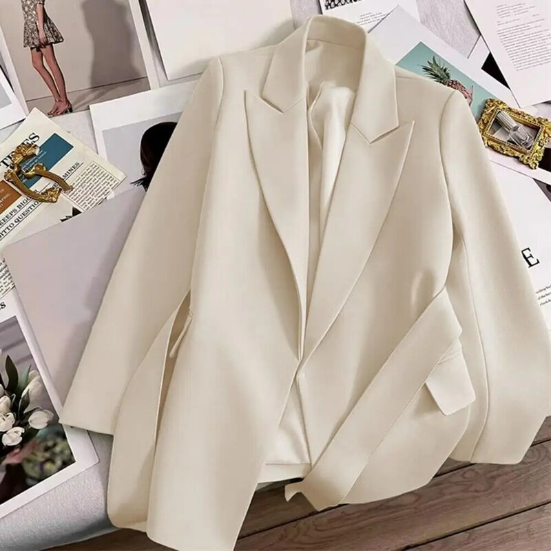 Blazer da donna cappotti moda versione coreana cappotto alto allentato vestiti giacca sciolto OL pendolare cappotto da ufficio tasche finte cappotto del vestito