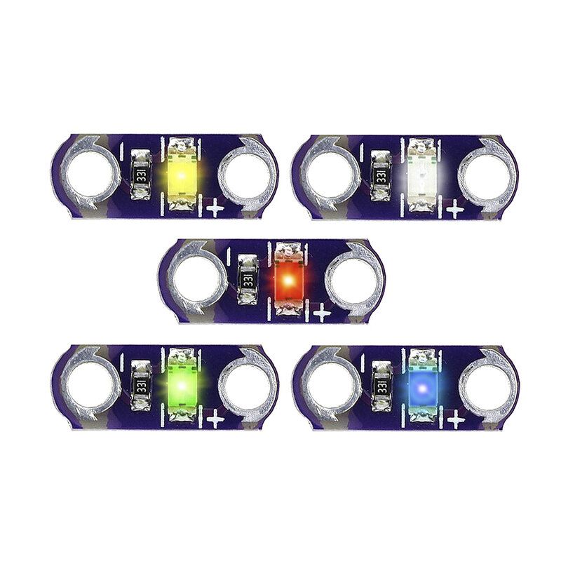 Bộ 5 3V-5V 40MA Mini LilyPad LED SMD LED Trang Thiết Bị Cho Arduino Đèn Mô Đun Xanh Dương/đỏ/Vàng/Xanh Lá Cây/Bảng Trắng