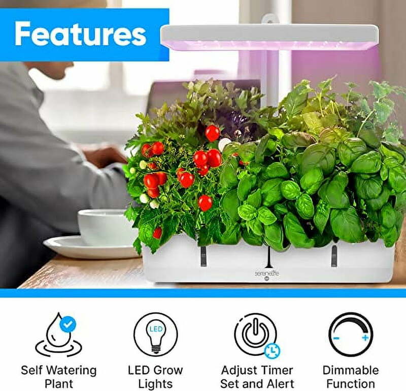 SereneLife lampu tumbuh LED taman dalam ruangan cerdas dengan kotak hidroponik