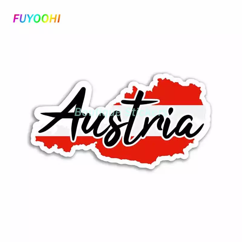 FUYOOHI-pegatinas divertidas para coche, calcomanía fina impermeable, protector solar, accesorios de decoración para parachoques de vinilo, mapa de Austria