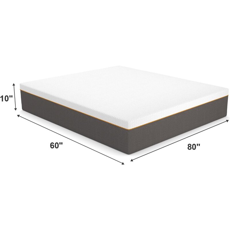 Colchón de cama Queen de espuma viscoelástica de Gel, 10 pulgadas, en una caja con espuma CertiPUR, certificado de EE. UU., para apoyar el sueño, alivio de presión