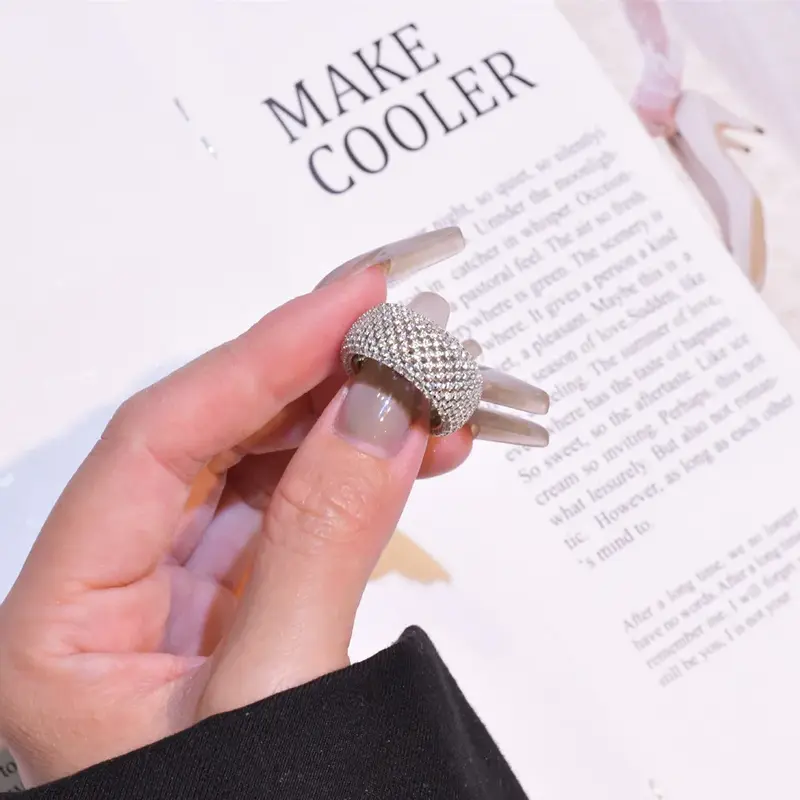 Новые модели, расширенное кольцо из сетчатой пряжи с микро-полностью алмазным покрытием из серебра 925 пробы, маленькое и универсальное, высококачественное и модное