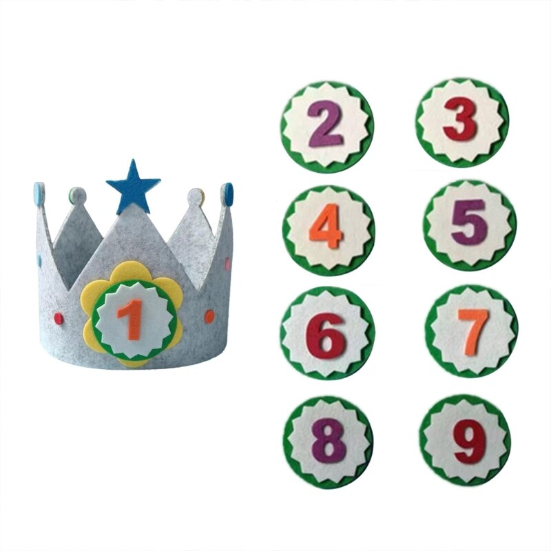 HUYU Topi Selamat Ulang Tahun untuk Anak Dewasa Topi Mahkota Pesta Topi Pesta Ulang Tahun Topi Foto Pesta Tema Hiasan Kepala