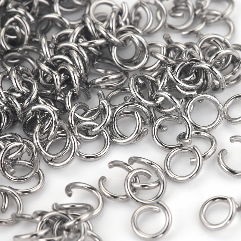 200 buah cincin lompat terbuka baja tahan karat untuk perlengkapan pembuatan perhiasan konektor cincin O DIY untuk bagian bahan perhiasan grosir