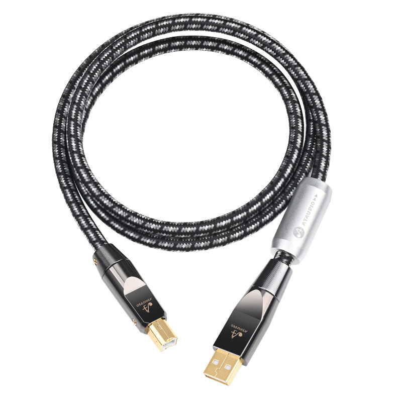ATAUDIO-Cable USB de alta fidelidad tipo A B, Cable de Audio USB otg tipo B para PC, DAC, móvil