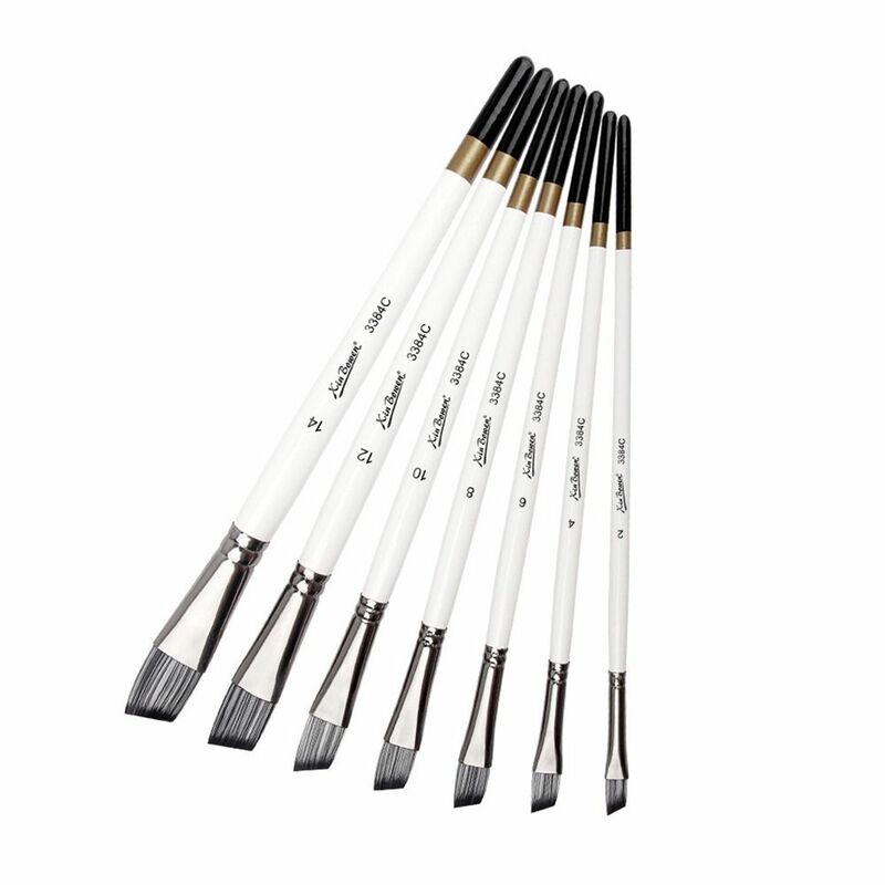 7 pz/set Set di pennelli per pittura multifunzionali pennelli per olio acrilico portatili in Nylon per capelli bianchi facili da tenere