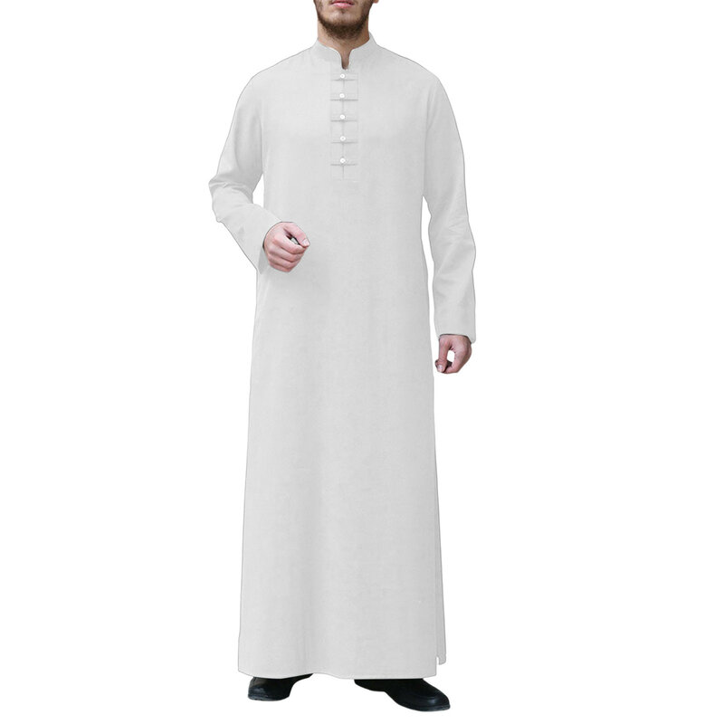 Men Muslim Islamic Clothing Arabic Dubai Traditional Abaya Dress Kaftan Turkish Ramadan Bairam Eid Prayer Jubba Thobe Long Robes