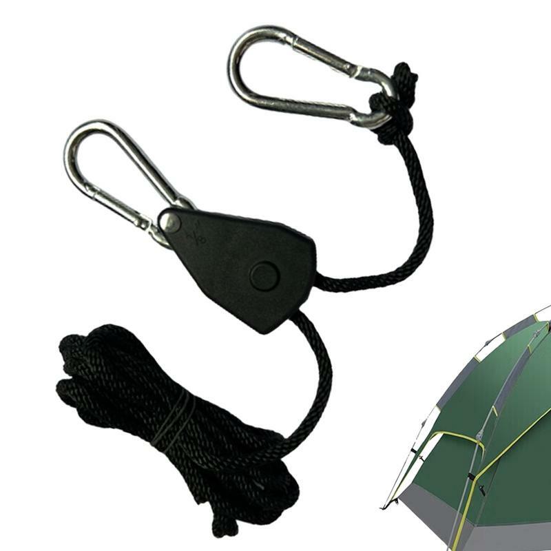 Tali tenda tahan angin kamping luar ruangan, tali katrol roda searah tugas berat dapat diatur lampu tanam dalam ruangan untuk kanopi