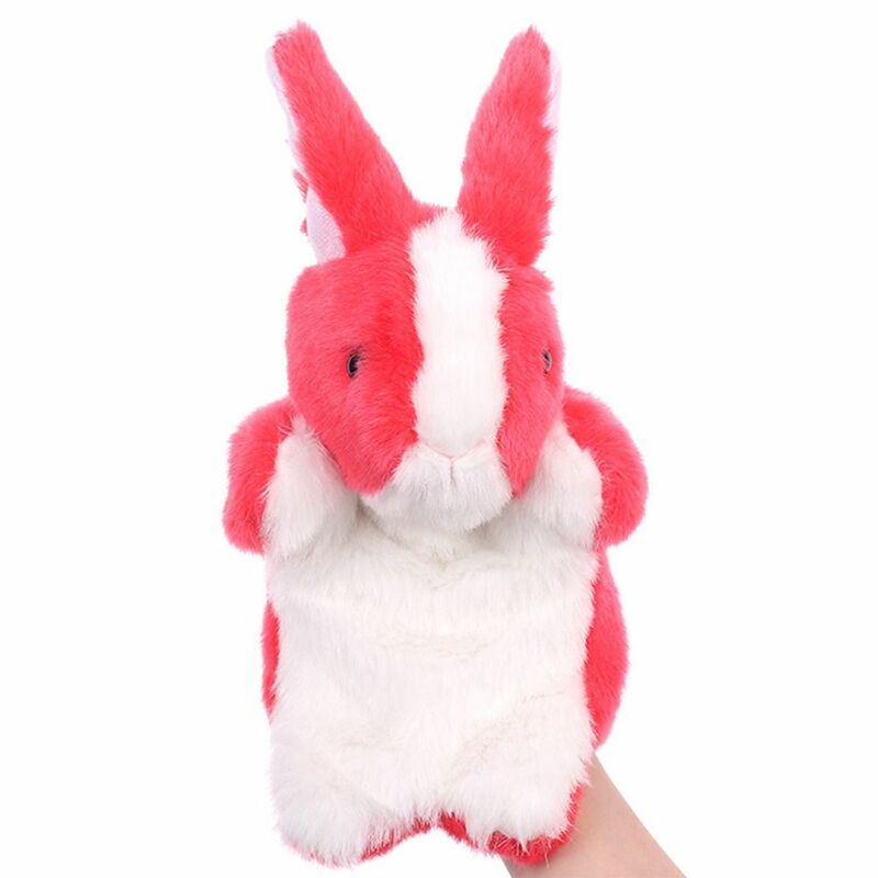 11.8 Inch Hand Puppet Fashion Animal Rabbit Cartoon Plushed Doll Storytelling Teaching Soft Plush Role-Play Toy Role Play