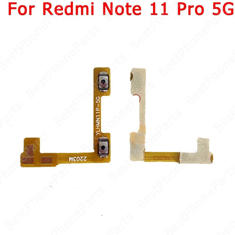 Для Xiaomi Redmi Note 10 10S 11 Pro 5G 11S Боковая кнопка ремонт ВКЛ./ВЫКЛ. Замена громкости Новый переключатель бесшумный гибкий кабель