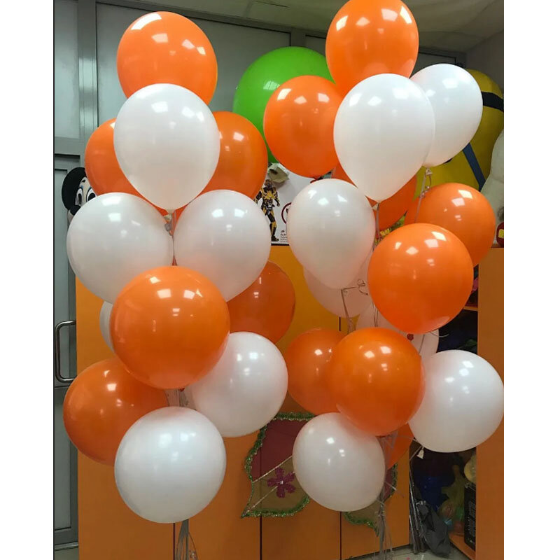 Balões de látex Confetti Halloween, laranja e preto, decoração do partido, loja e decoração do bar, 15 unid