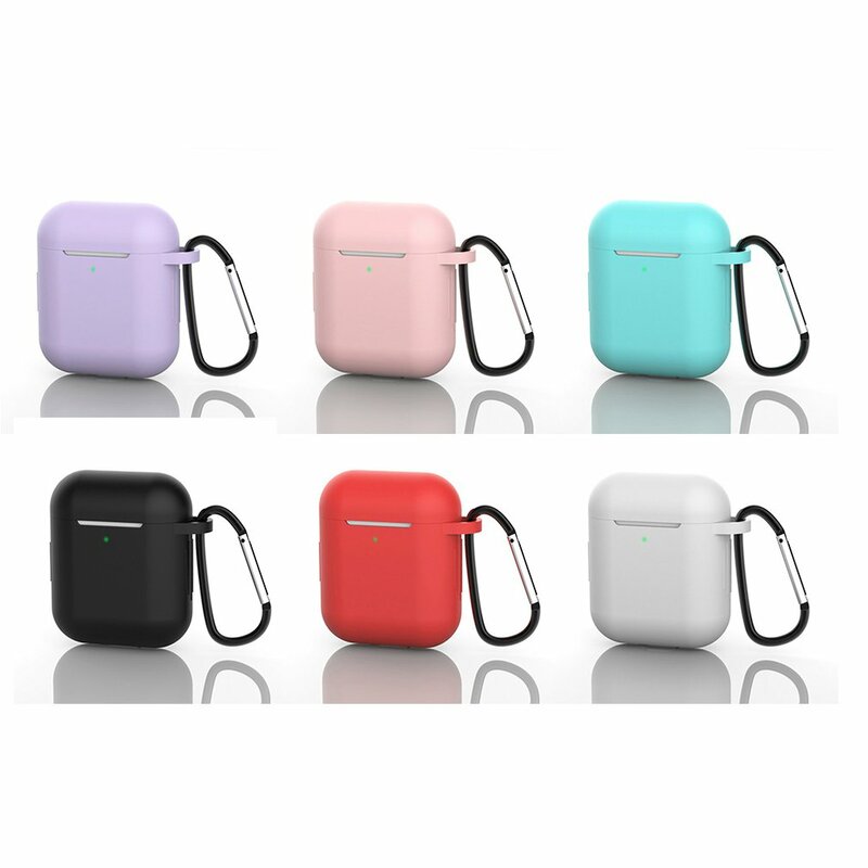 Silicone Headphone Protective Cover For Airpods 1/2 Headset Case Wireless Earphone Cover Protective Case With Anti-Lost Button