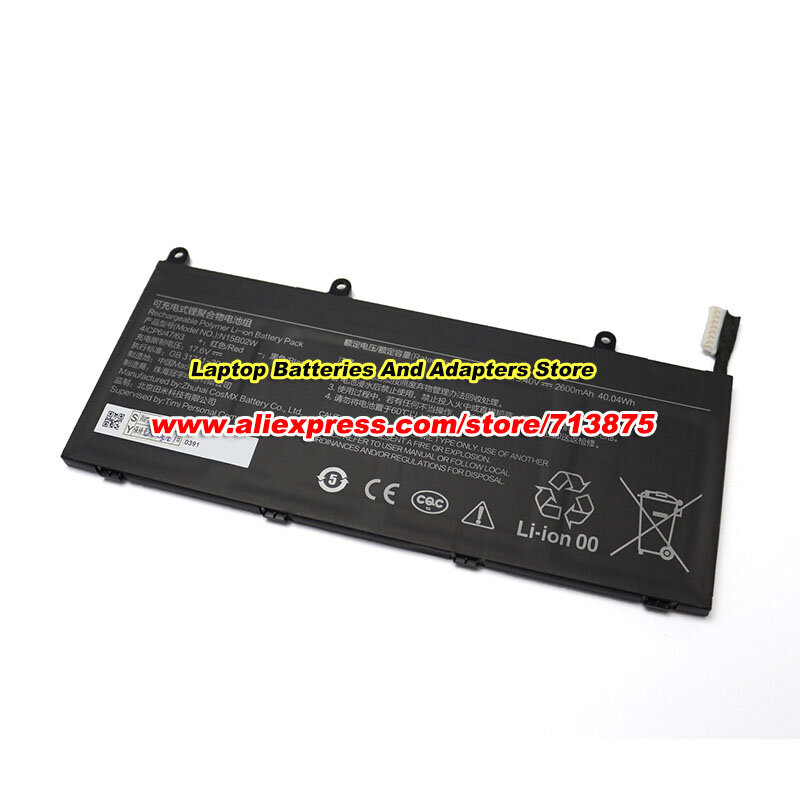 Echt N15B02W Batterij 4ICP6/47/64 Voor Xiaomi Redmibook 14 Ii TM1705 TM1801 TM1802-AF TM1802-AG TM1802-BL 15.4V 2600Mah 40.4Wh