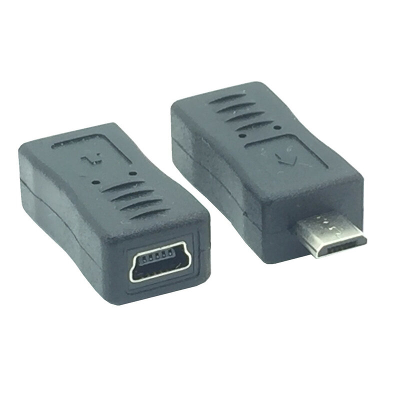 Black Micro USB Female to Mini USB Male Adapter Charger Converter Adaptor